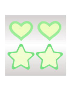 PEEKABOO PASTIES GLOW IN THE DARK HEARTS AND STARS GRN 2
