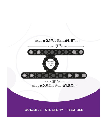 NMC SILICONE COCK STRAP WITH BALL STRETCHER BLACK