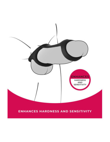 NMC SILICONE COCK STRAP WITH BALL STRETCHER BLACK