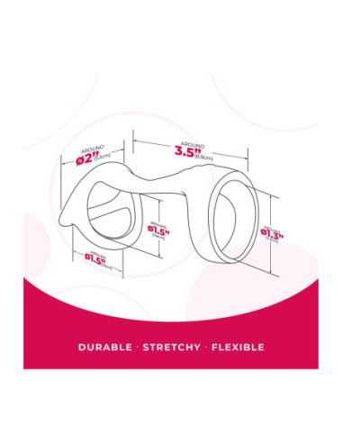 NMC SILICONE COCK STRAP WITH BALL STRETCHER BLACK