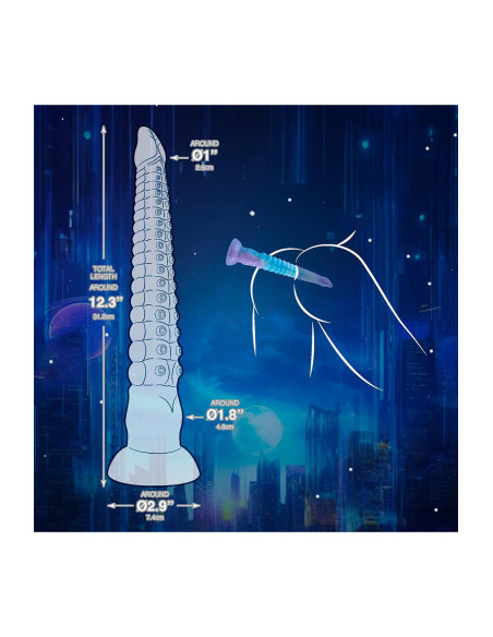 NMC 12 INCH SILICONE MONSTER DILDO GLOW IN THE DARK