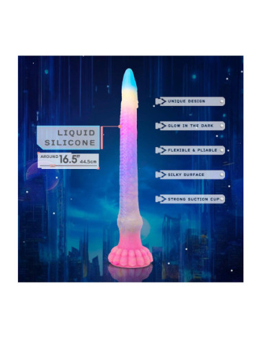 NMC 17.5 INCH SILICONE MONSTER DILDO GLOW IN THE DARK