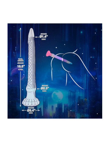 NMC 17.5 INCH SILICONE MONSTER DILDO GLOW IN THE DARK