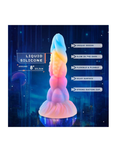 NMC 8 INCH SILICONE MONSTER DILDO GLOW IN THE DARK