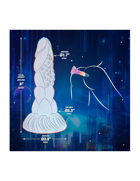 NMC 8 INCH SILICONE MONSTER DILDO GLOW IN THE DARK