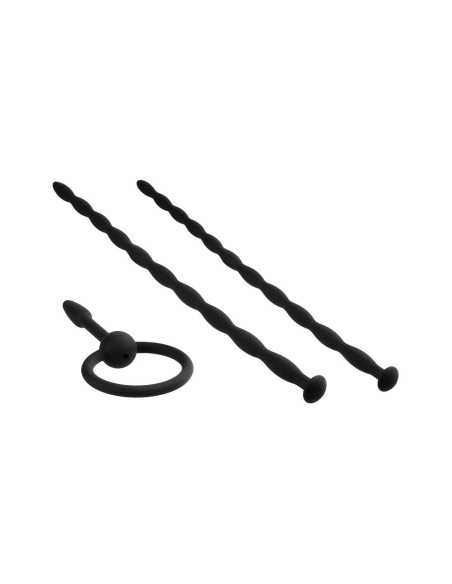 NMC 3 IN 1 SILICONE URETHRAL SOUND KIT SET BLACK