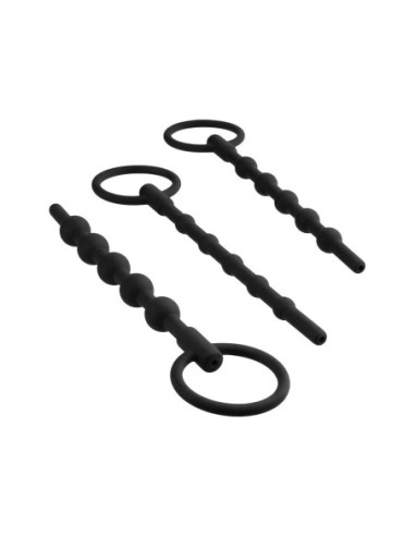 NMC 3 IN 1 SILICONE URETHRAL SOUND KIT SET BLACK