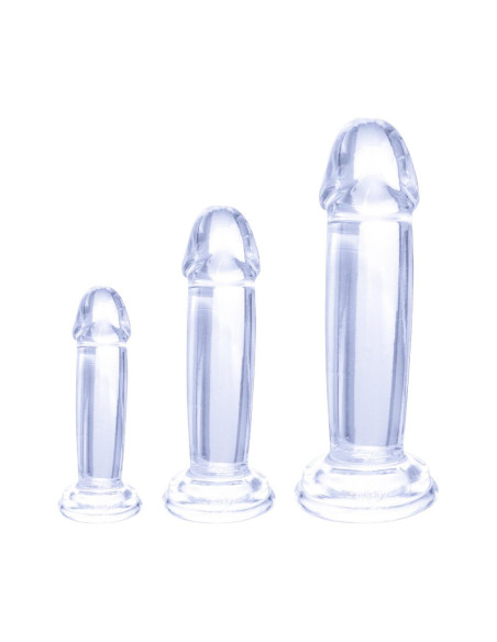 NMC TRIPLE LOVER - 3 IN 1 TRAINING KIT SET WITH 3 DIFFERENT SIZE DILDO CLEAR