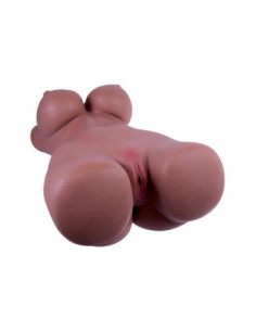 NMC 9 INCH SILICONE LIFE LIKE MASTURBATOR WITH NODULED TUNNEL BROWN 2