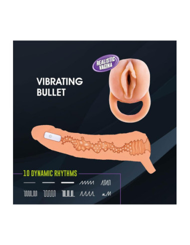 NMC 9 INCH TPE EXTENSION SLEEVE WITH REMOTE CONTROL BULLET