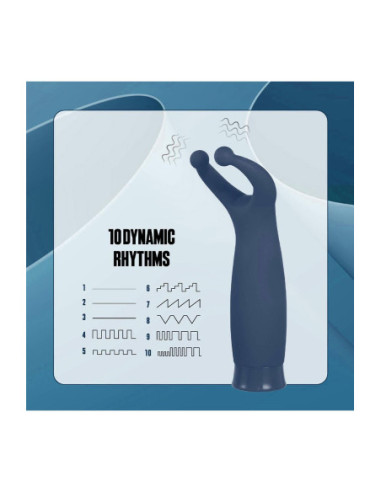 NMC 5 INCH RECHARGEABLE SILICONE 10 FUNCTIONS SPEED VIBRATOR BLUE