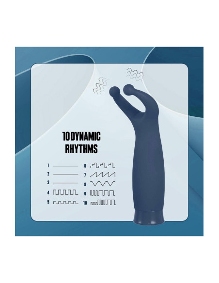 NMC 5 INCH RECHARGEABLE SILICONE 10 FUNCTIONS SPEED VIBRATOR BLUE