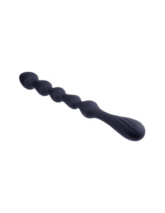 NMC 10.5 INCH RIBBED SILICONE ANAL BALL BEADS BLACK 2