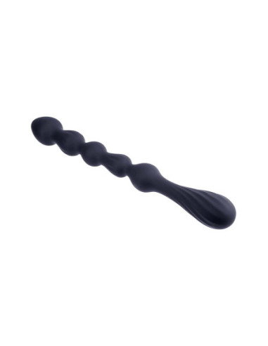 NMC 10.5 INCH RIBBED SILICONE ANAL BALL BEADS BLACK