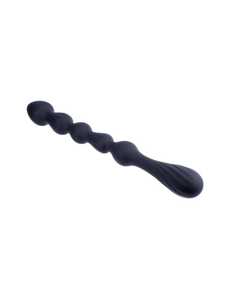 NMC 10.5 INCH RIBBED SILICONE ANAL BALL BEADS BLACK