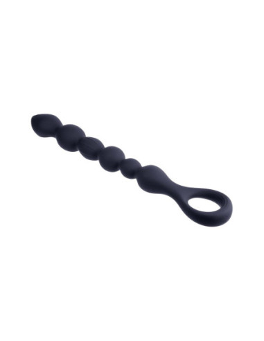 NMC 10 INCH RIBBED SILICONE ANAL BALL BEADS BLACK