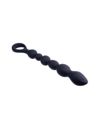 NMC 10 INCH RIBBED SILICONE ANAL BALL BEADS BLACK