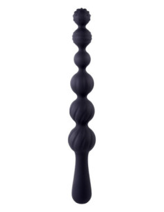 NMC 9 INCH RIBBED SILICONE ANAL BALL BEADS BLACK