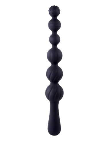 NMC 9 INCH RIBBED SILICONE ANAL BALL BEADS BLACK