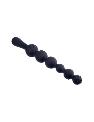 NMC 9 INCH RIBBED SILICONE ANAL BALL BEADS BLACK