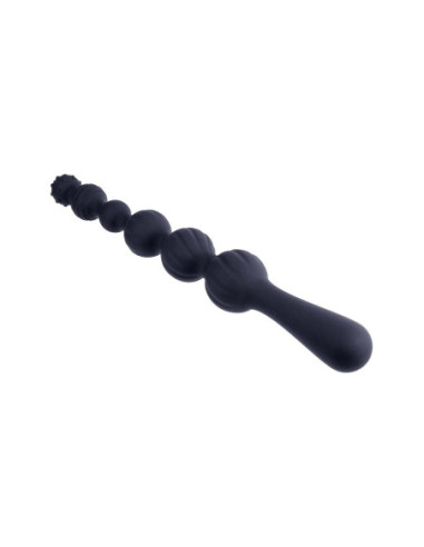 NMC 9 INCH RIBBED SILICONE ANAL BALL BEADS BLACK