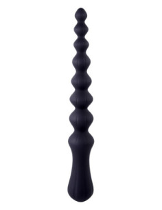 NMC 8.5 INCH RIBBED SILICONE ANAL BALL BEADS BLACK
