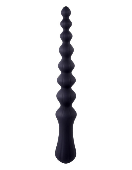 NMC 8.5 INCH RIBBED SILICONE ANAL BALL BEADS BLACK