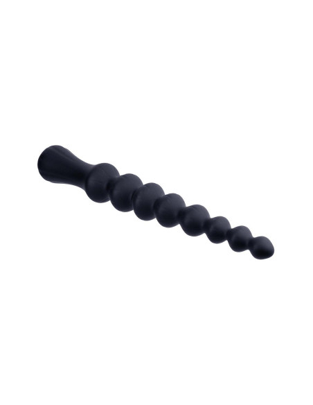 NMC 8.5 INCH RIBBED SILICONE ANAL BALL BEADS BLACK