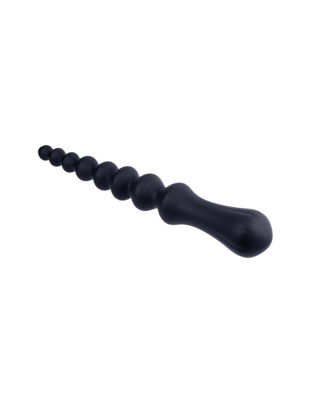 NMC 8.5 INCH RIBBED SILICONE ANAL BALL BEADS BLACK