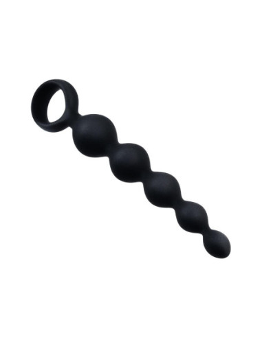 NMC 5.5 INCH RIBBED SILICONE ANAL BEADS BLACK