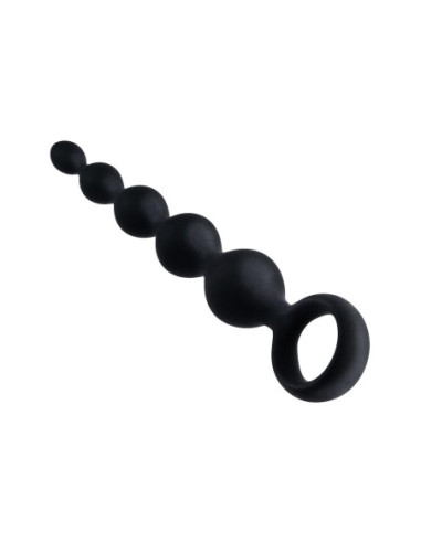 NMC 5.5 INCH RIBBED SILICONE ANAL BEADS BLACK