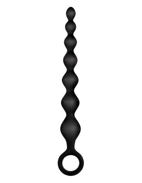 NMC 7 INCH RIBBED SILICONE ANAL BEADS BLACK