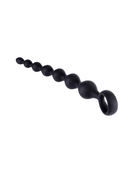 NMC 7 INCH RIBBED SILICONE ANAL BEADS BLACK