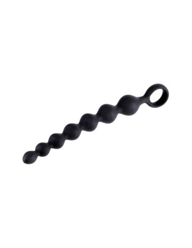 NMC 7 INCH RIBBED SILICONE ANAL BEADS BLACK