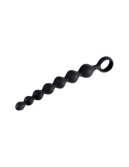 NMC 7 INCH RIBBED SILICONE ANAL BEADS BLACK