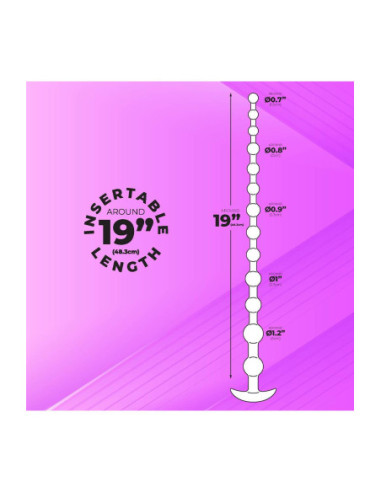 NMC 19 INCH RIBBED SILICONE ANAL BEADS BLACK