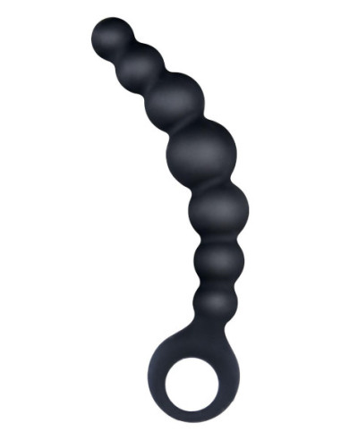 NMC 7 INCH RIBBED SILICONE ANAL BEADS BLACK