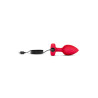 VIBRATING HEART SHAPE JEWEL PLUG ML RED