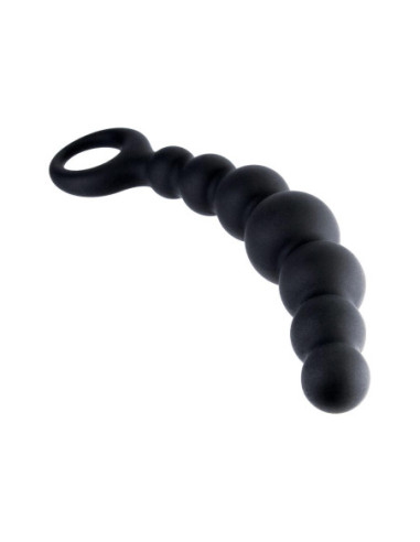 NMC 7 INCH RIBBED SILICONE ANAL BEADS BLACK