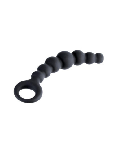 NMC 7 INCH RIBBED SILICONE ANAL BEADS BLACK