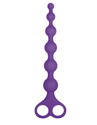 NMC 8 INCH RIBBED SILICONE ANAL BEADS PURPLE