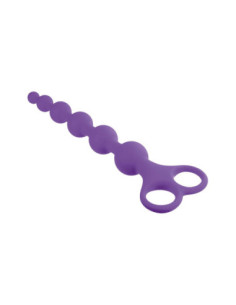 NMC 8 INCH RIBBED SILICONE ANAL BEADS PURPLE 2