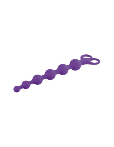 NMC 8 INCH RIBBED SILICONE ANAL BEADS PURPLE