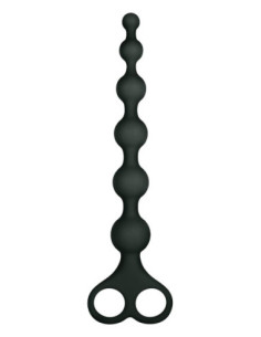 NMC 8 INCH RIBBED SILICONE ANAL BEADS BLACK