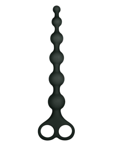 NMC 8 INCH RIBBED SILICONE ANAL BEADS BLACK
