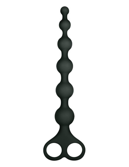 NMC 8 INCH RIBBED SILICONE ANAL BEADS BLACK