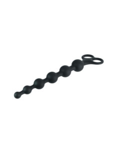 NMC 8 INCH RIBBED SILICONE ANAL BEADS BLACK 2