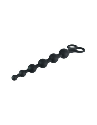 NMC 8 INCH RIBBED SILICONE ANAL BEADS BLACK