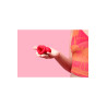VIBRATING HEART SHAPE JEWEL PLUG ML RED