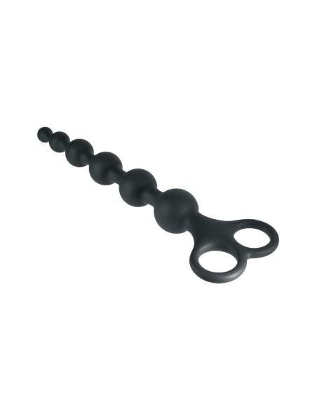 NMC 8 INCH RIBBED SILICONE ANAL BEADS BLACK